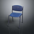Blue Leisure Chair With Metal Frame Worn Look And Simple Design