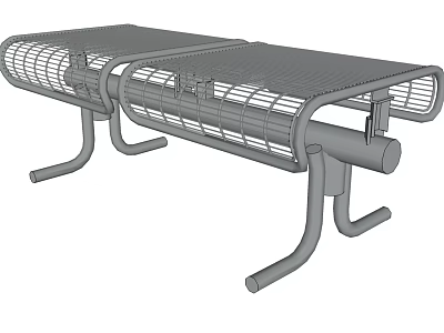 Outdoor Landscape Bench Featuring Metal Grid Design And Durable Structure 3d model