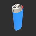 Portable Modern Blue Electronic Lighter with Silver Top and Red Button