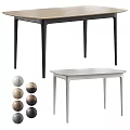 Modern Dining Table With Wooden Top Black White Minimalist Design And Decorative Balls