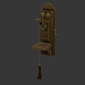 Vintage Wooden Wall Mounted Telephone With Classic Receiver And Dial Design
