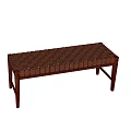 Modern Wooden Stool With Slatted Seat Design And Sturdy Leg Structure