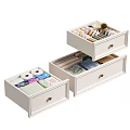 White Drawer Storage Baskets With Organizing Home Essentials And Daily Items 3d model