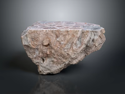 Natural Wood Stone Artistic Decor Piece With Unique Textured Surface And Rustic Design 3d model