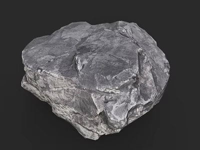Natural Gray Rock With Rough Surface Texture In Outdoor Natural Setting 3d model