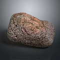 Natural Stone Decorative Piece Featuring Rough Surface And Unique Color Patterns 3d model