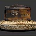 Vintage Wooden Sardine Box With 1941 Label And Decorative Carved Base