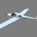 White Light Aircraft With Blue Stripes Single Engine Two Seater Design 3d model