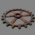 Hardware Tools Rusted Metal Gear With Spokes Teeth And Industrial Design 3d model