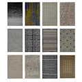 Stylish Square Rugs With Various Patterns And Modern Design Styles 3d model