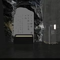 Modern Cultural Center Interior Exhibition With Glass Display Cases Lighting And Artworks