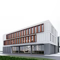 Modern Industrial Factory Building Multi-storey Factory Building Modern Factory Building Square Factory Building Multi-storey Office 3d model