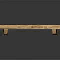 Rustic Solid Wood Bench With Simple Design And Natural Wood Grain