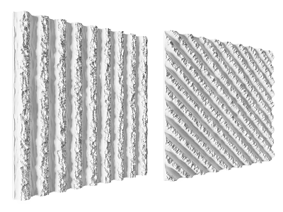 White Decorative Wall Panels With Vertical And Diagonal Striped Textures 3d model