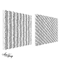 White Decorative Wall Panels With Vertical And Diagonal Striped Textures