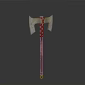 Medieval Battle Axe Featuring Metal Blade Wooden Handle And Decorative Wrapping Design