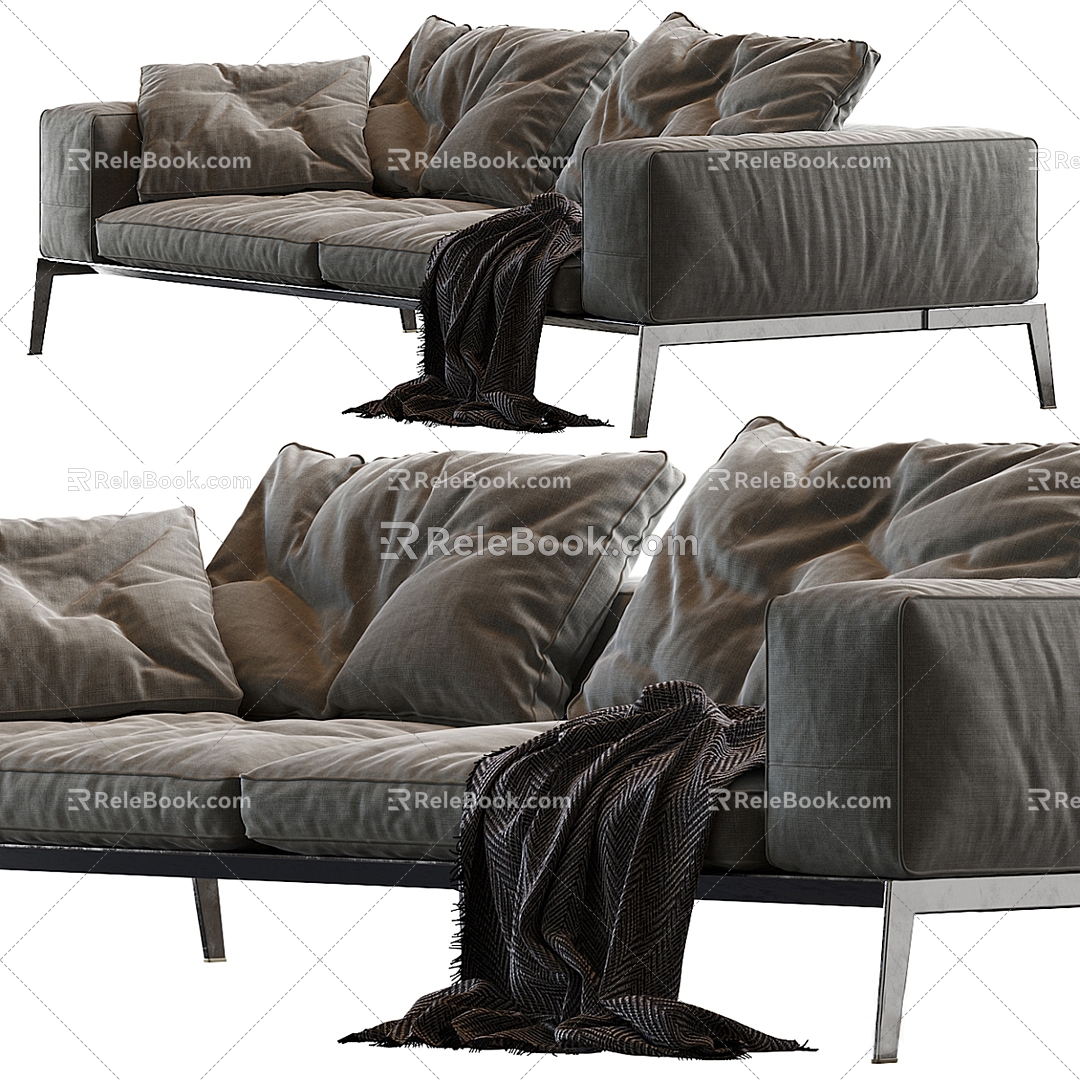 Lifesteel Flexform sofa fabric 3d model