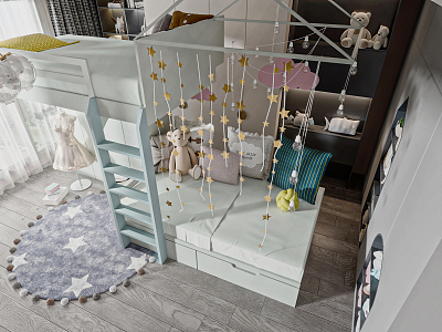 Modern Bed and Bed Children's Bed model