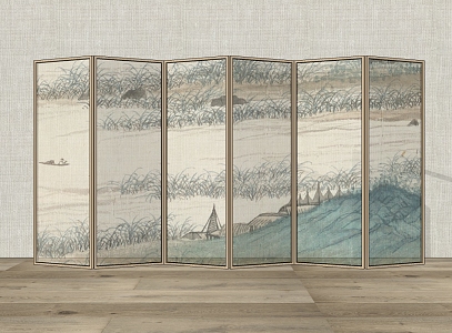 New Chinese Style Screen Partition 3d model