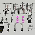 Various Sports Equipment Including Barbells Treadmills Dumbbells And Fitness Machines
