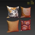 Decorative Throw Pillows With Abstract Watercolor And Geometric Patterns In Yellow Gray Tones