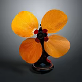 High Performance Computer Cooling Fan With Yellow Blades Black Base And Red Center