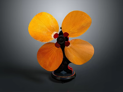 High Performance Computer Cooling Fan With Yellow Blades Black Base And Red Center 3d model