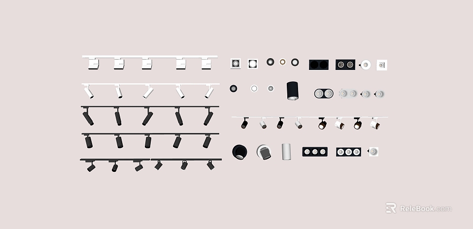 Versatile Recessed Downlights and Spotlights with Modern Styles Adjustable Angles and Installation Accessories 3d model 