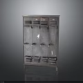 Industrial Design Metal Locker Cabinet Featuring Multiple Doors Locks And Ventilation Grilles 3d model