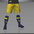 Complete Dark Blue Yellow Soccer Kit With Jersey Shorts And Socks