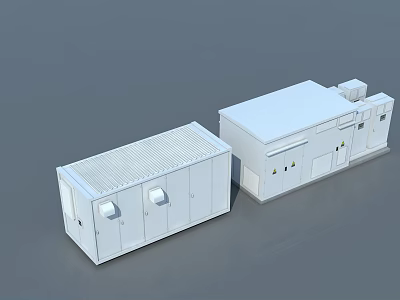 White Box Modular Building Components Featuring Roof Windows And Doors 3d model