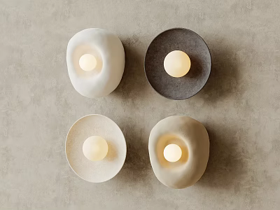 Modern Round Wall Lamps With Different Colors For Home Interior Decor 3d model