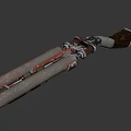 Rusty Double Barrel Shotgun With Metal Barrels Red Parts Wooden Stock And Worn Details