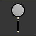 Essential Household Magnifying Glass with Black Handle and Gold Accents Clear Lens