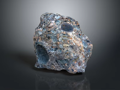 Natural Wooden Stone with Porous Surface Multicolor Texture and Shiny Reflective Finish 3d model