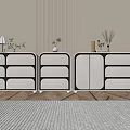 Modern Entryway And Side Cabinet Design With Drawers Vase And Table Lamp