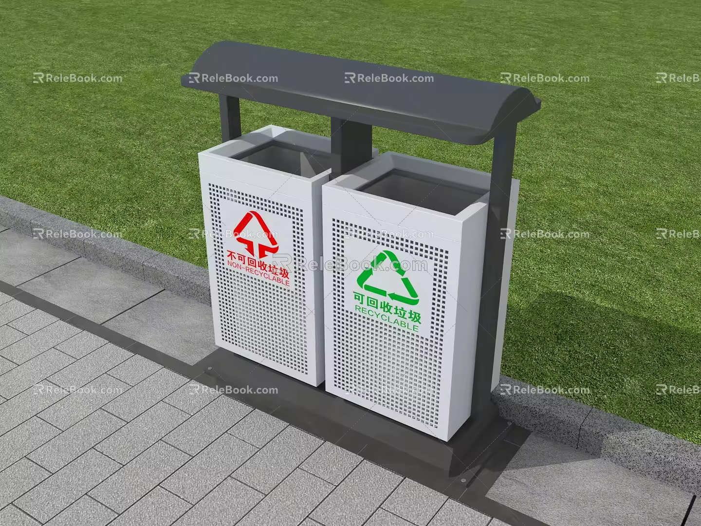 Trash bin Garbage classification Trash bin Public facilities 3d model