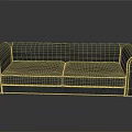 Gray Upholstered Two Seater Sofa With Curved Armrests And Modern Design