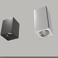Modern Black And White Square Downlights Mounted On Ceiling For Interior Lighting 3d model