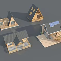 Modern Wooden Guesthouse Buildings With Various Roof Designs Solar Panels And Balconies