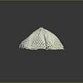 White Crocheted Hat with Openwork Grid Design and Fringed Edges 3d model