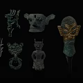 Traditional Ceramic Vessels Collection with Intricate Patterns and Cultural Designs