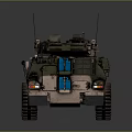 Six Wheeled Armored Vehicle With Camouflage Paint Top Antenna And Weapon System For Military Use