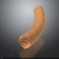 Microscopic View of Tubular Organ Tissue with Honeycomb Texture and Red Cellular Particles