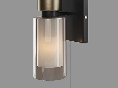 Modern Wall Sconce With Transparent Glass Shade Brass Finish And Warm Light For Home Decor 3d model