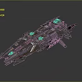 Futuristic Cosmic Spacecraft With Detailed Armored Hull And Advanced Thrusters