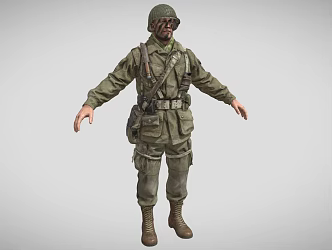 Man Soldier American Gi Character Soldier Army Unit 3d model