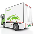Industrial Equipment Pure Electric New Energy Truck With Green World Map And City Elements