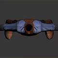 3D Character Outfit With Blue Shirt Sleeves Orange Vest Brown Pants And Boots