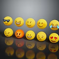 Collection of Colorful Emojis With Various Expressions Like Smile Sunglasses And Heart